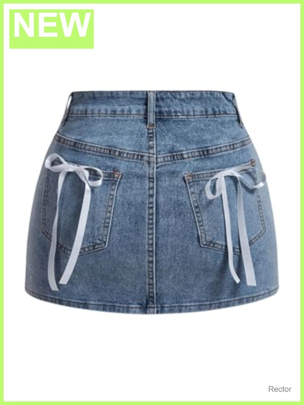 High Waist Mini Denim Skirt A Line Bow Jean Women's